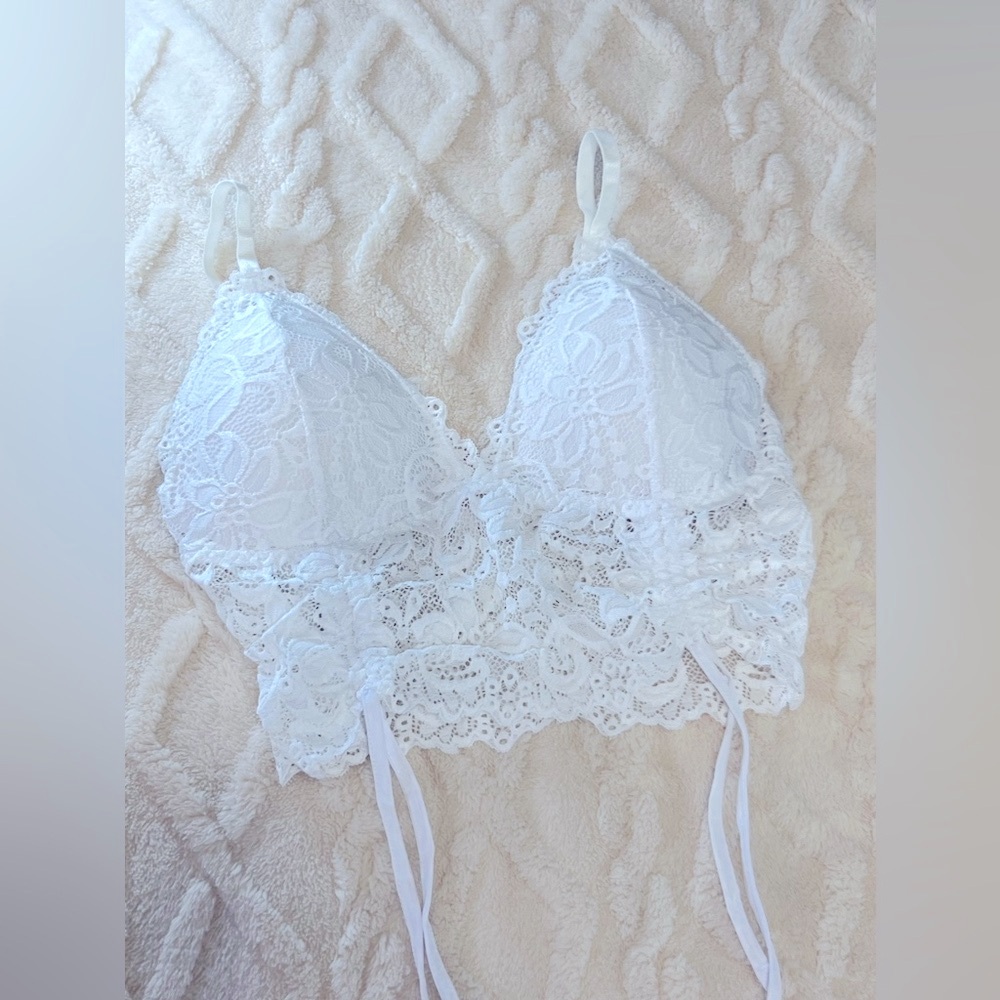 White Floral Lace Bralette